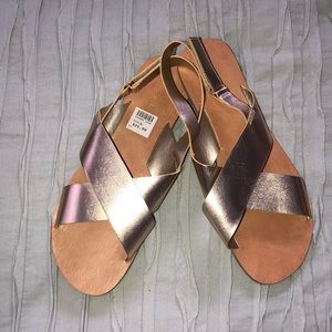 Gold strappy sandals